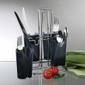 Flatware Caddy - Smoke Black w/ Chrome Stand